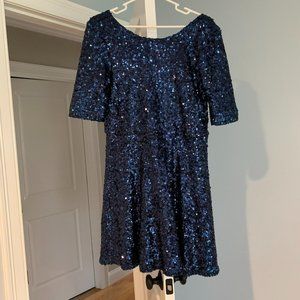 French Connection Blue Sequins Dress - size 10
